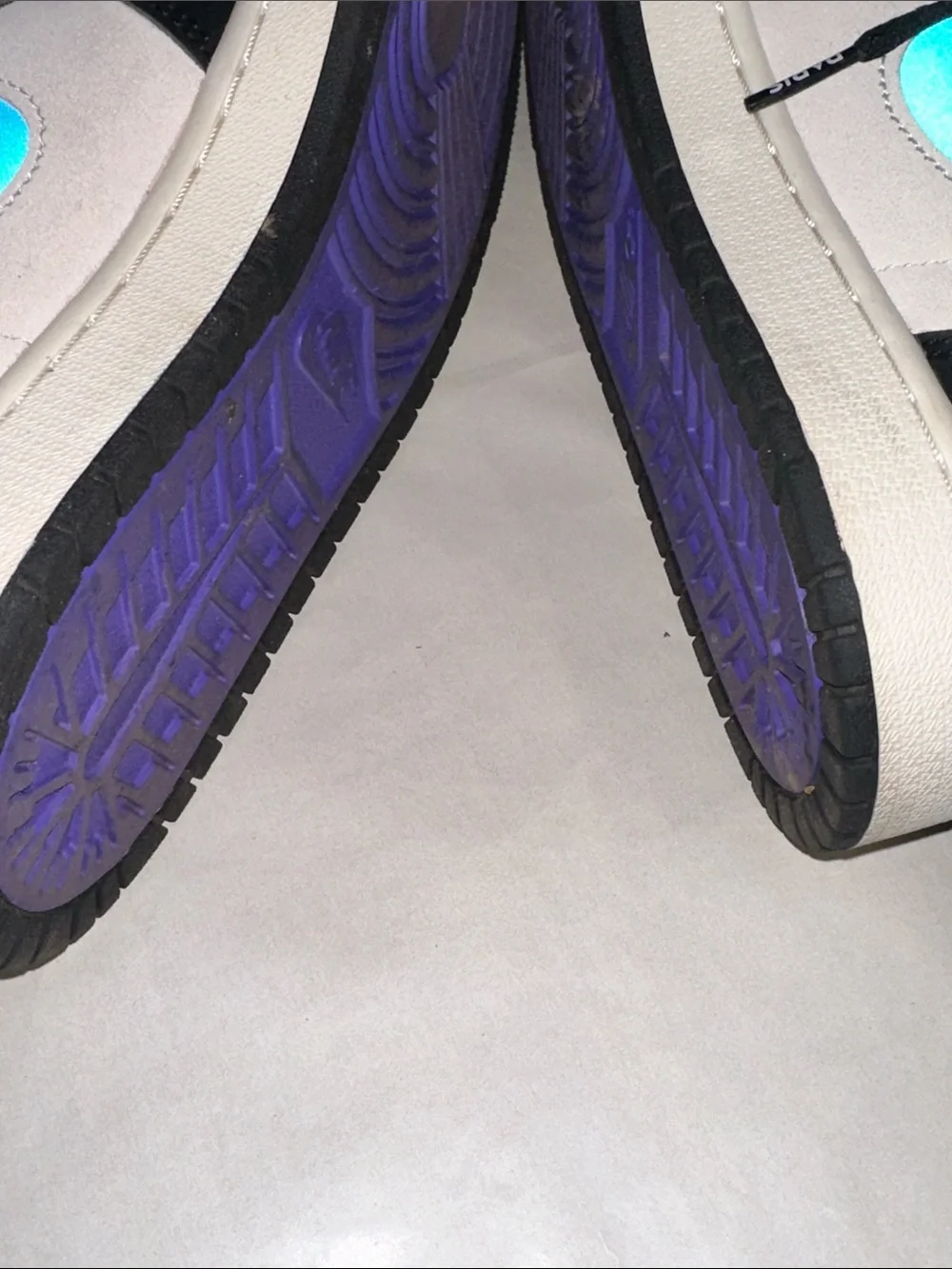 Nike PSG Jordan 1’s — Black, White & Purple Iridescent Swoosh